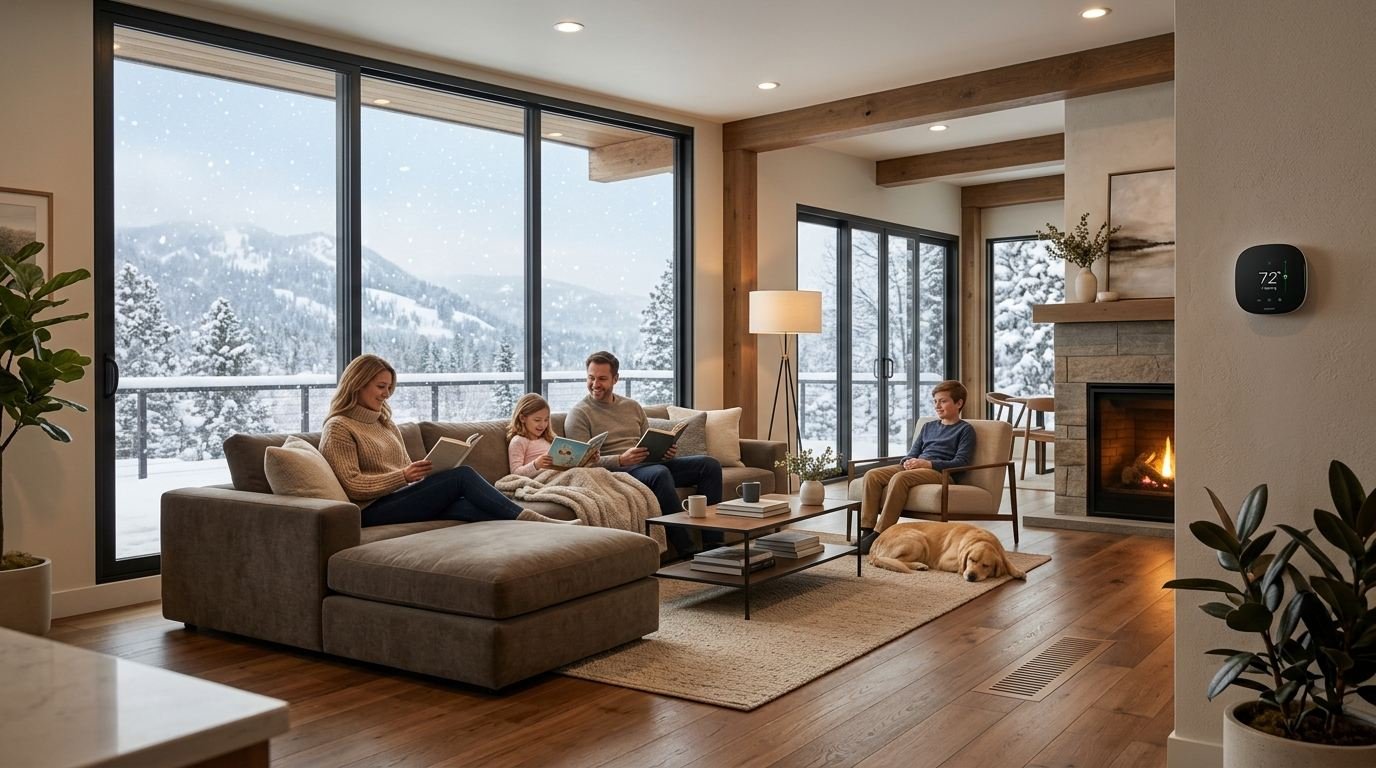 Comfortable home with geothermal heating and cooling